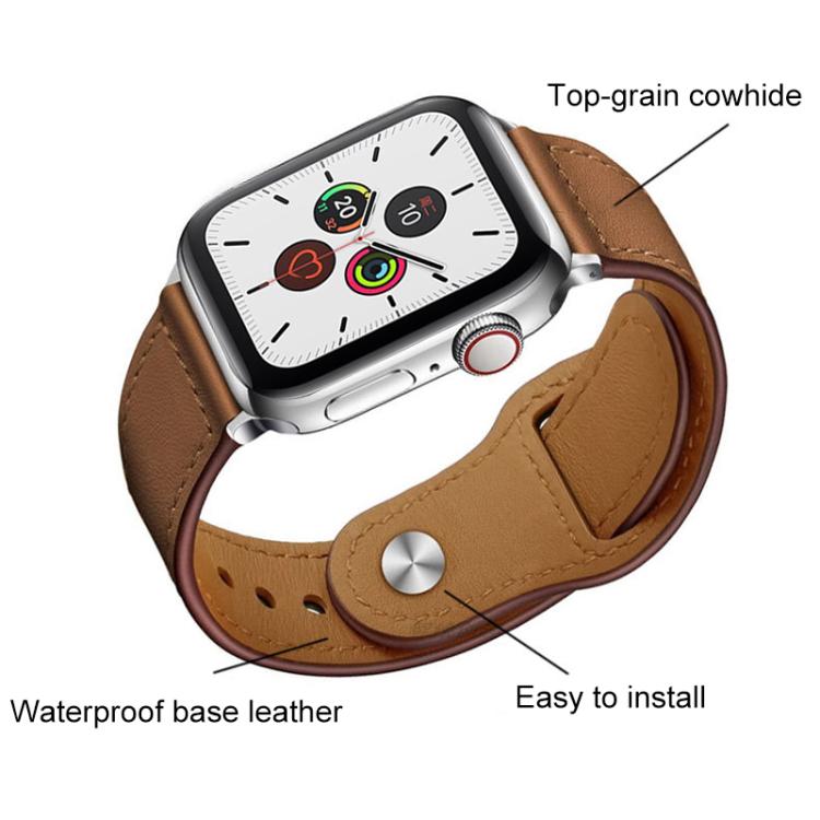 xDfind Rivet Buckle Genuine Leather Watch Band, For Apple Watch 42 / 44 / 45 / 46 / 49mm