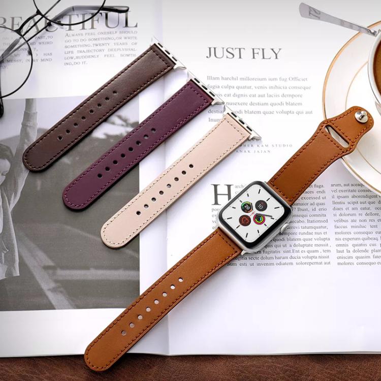 xDfind Rivet Buckle Genuine Leather Watch Band, For Apple Watch 38 / 40 / 41 / S10 42mm