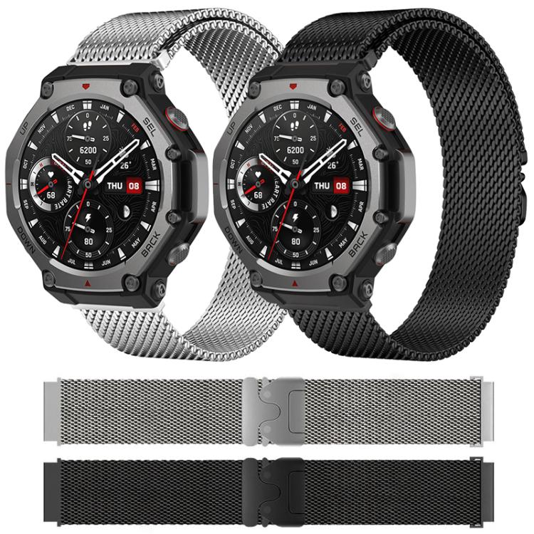 xDfind Milanese Parachute Buckle Stainless Steel Watch Band, For Amazfit T-Rex 3