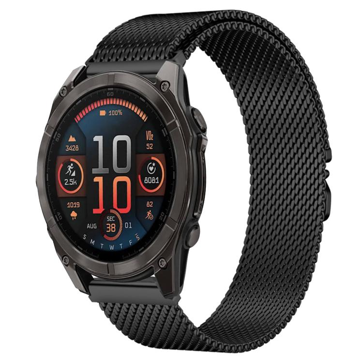 xDfind Milanese Parachute Buckle Stainless Steel Watch Band, For Garmin Fenix 8/7X/6X/5X 26mm