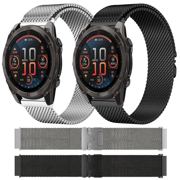 xDfind Milanese Parachute Buckle Stainless Steel Watch Band, For Garmin Fenix 8/7X/6X/5X 26mm