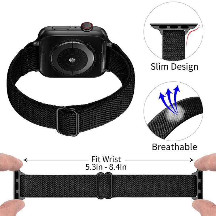 xDfind Ladder Buckle Small Waist Elastic Nylon Watch Band, For Apple Watch 38 / 40 / 41 / S10 42mm