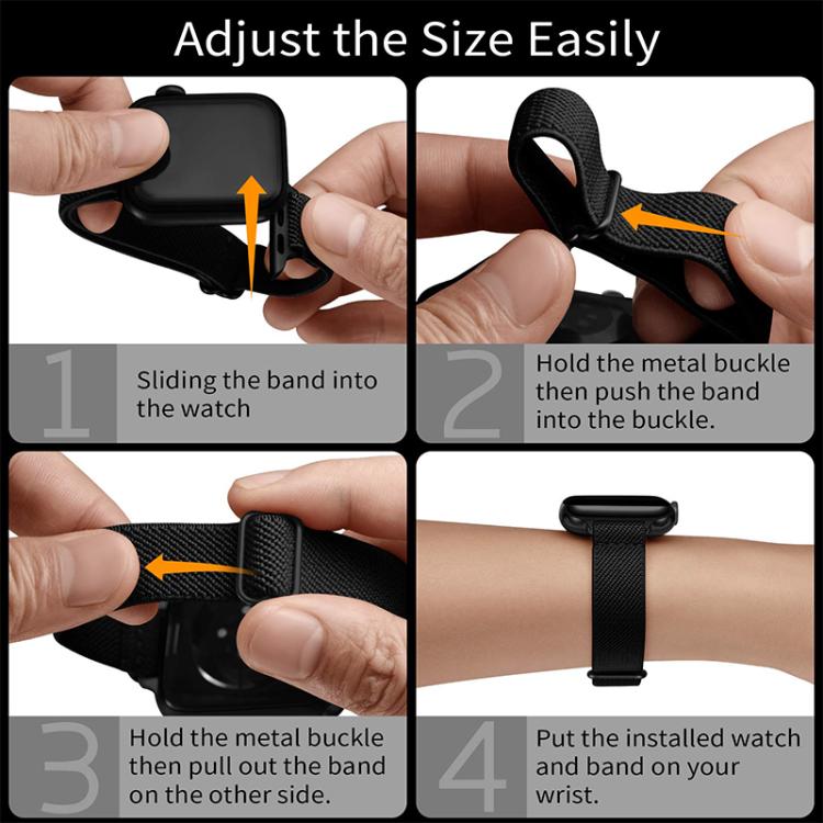 xDfind Ladder Buckle Small Waist Elastic Nylon Watch Band, For Apple Watch 38 / 40 / 41 / S10 42mm