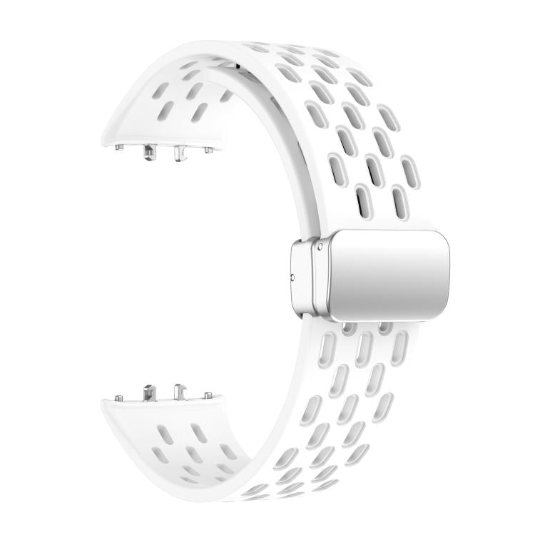 xDfind Mesh Magnetic Silver Buckle Silicone Watch Strap