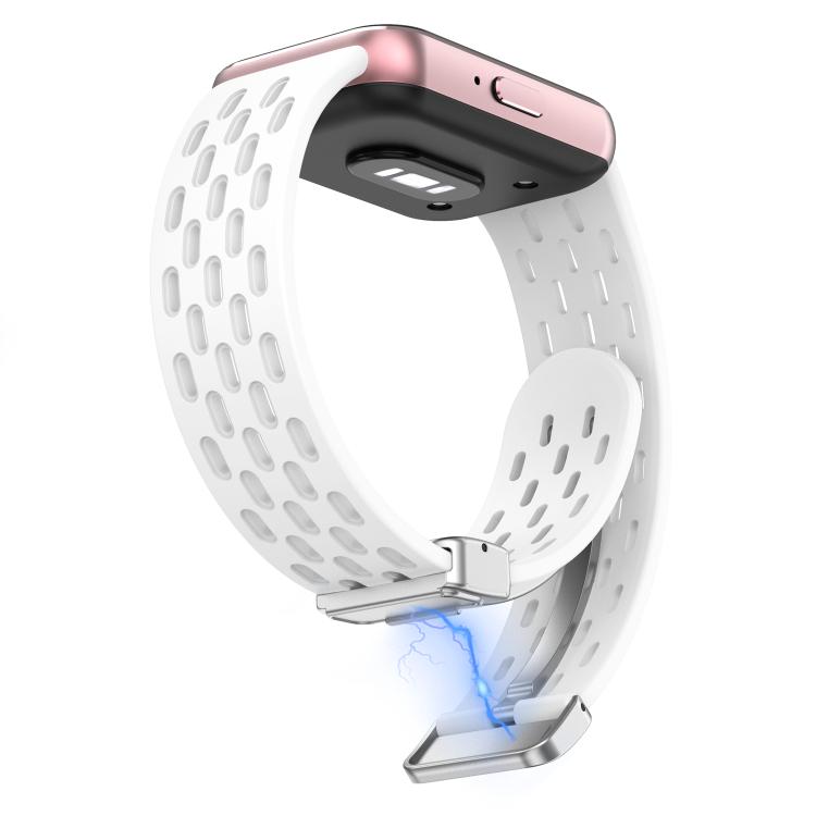 xDfind Mesh Magnetic Silver Buckle Silicone Watch Strap, For Samsung Galaxy Fit 3