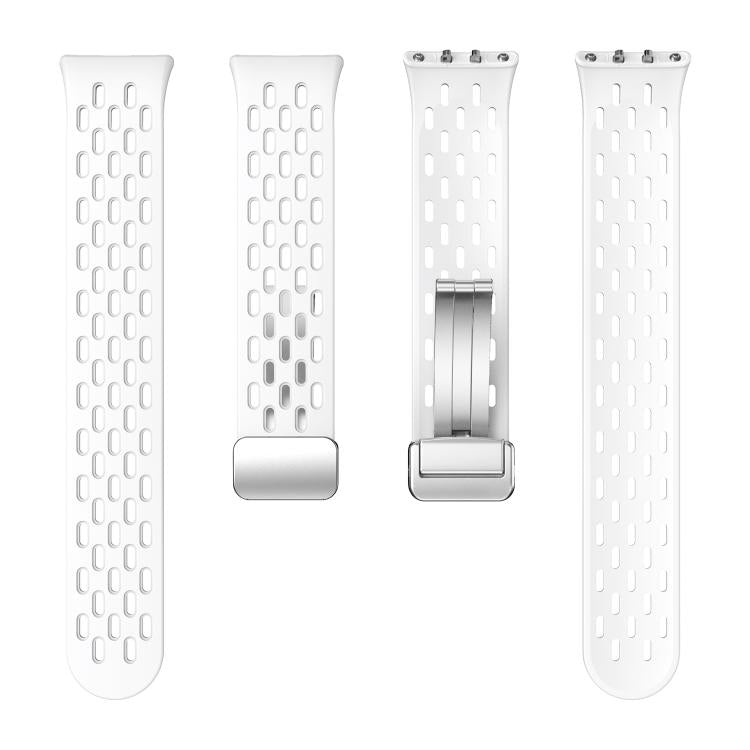 xDfind Mesh Magnetic Silver Buckle Silicone Watch Strap