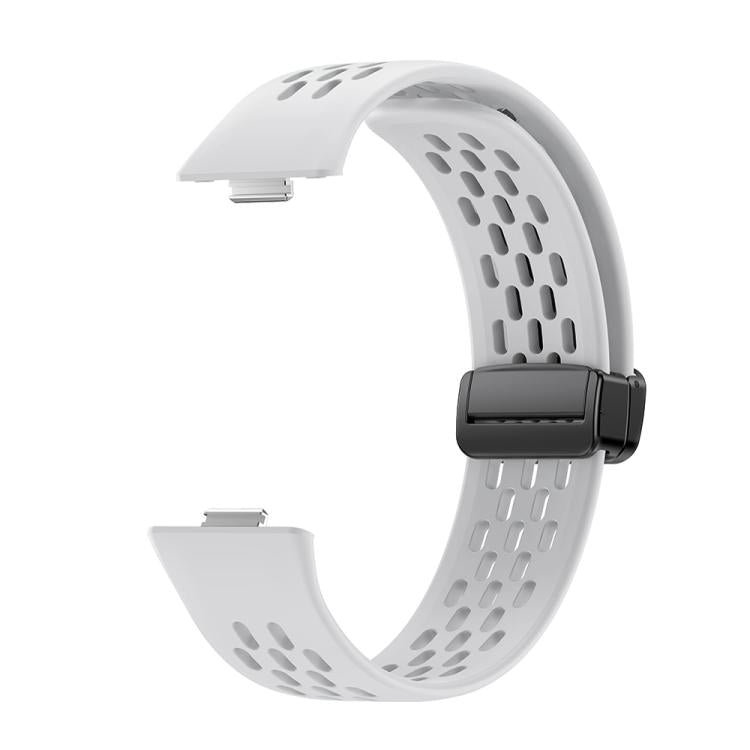 xDfind Hole Style Magnetic Black Buckle Silicone Watch Band