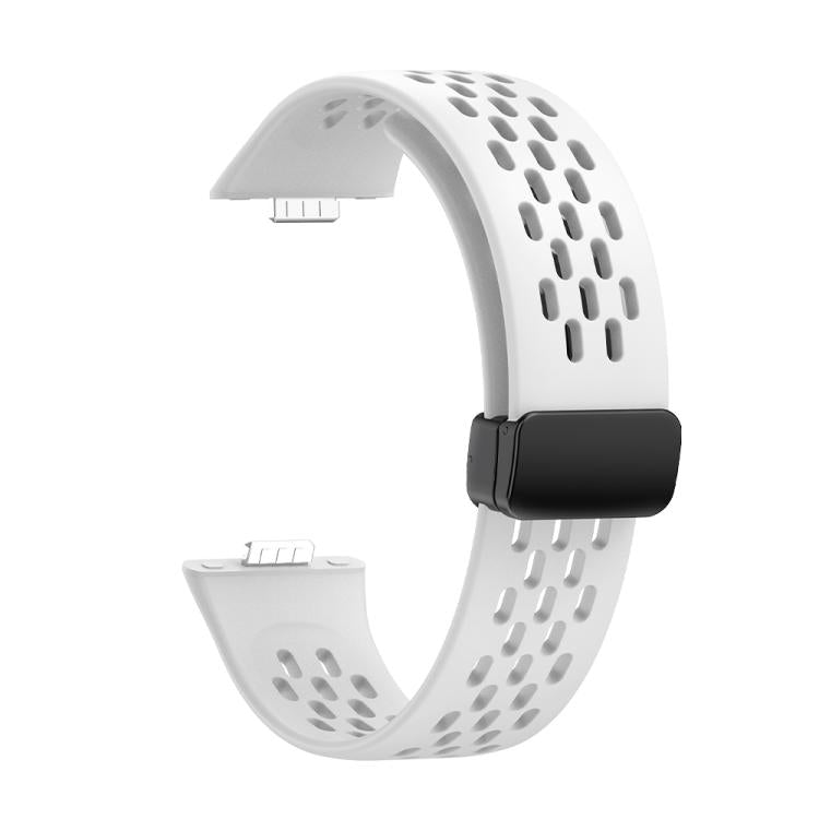 xDfind Hole Style Magnetic Black Buckle Silicone Watch Band, For Huawei Watch Fit4 Pro / Fit4 / Fit3