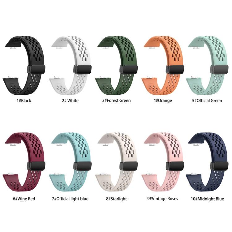 xDfind Hole Style Magnetic Black Buckle Silicone Watch Band