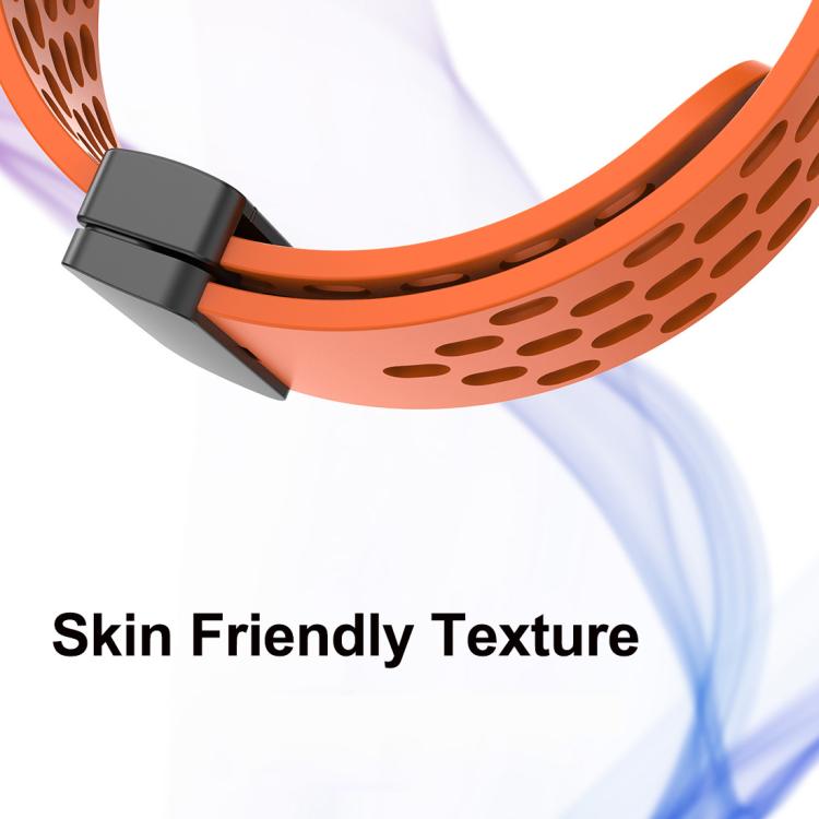 xDfind Hole Style Magnetic Black Buckle Silicone Watch Band