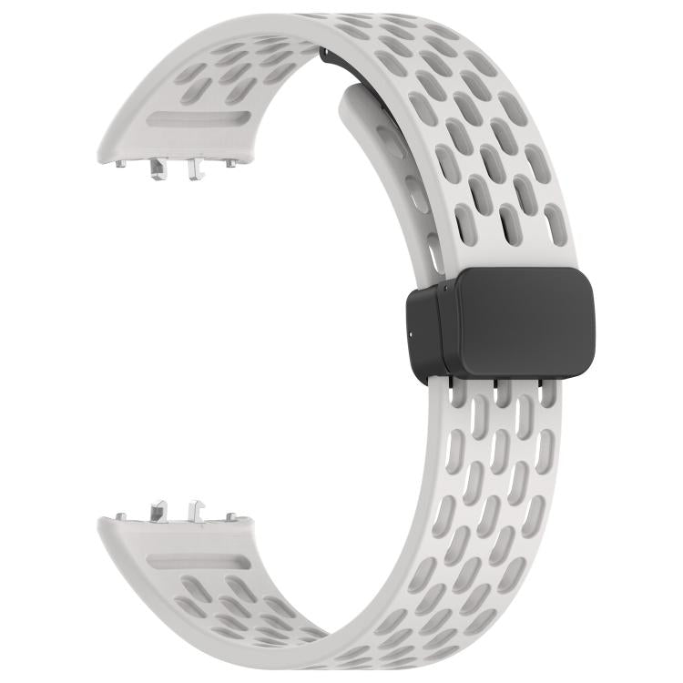 xDfind Hole Style Magnetic Black Buckle Silicone Watch Band