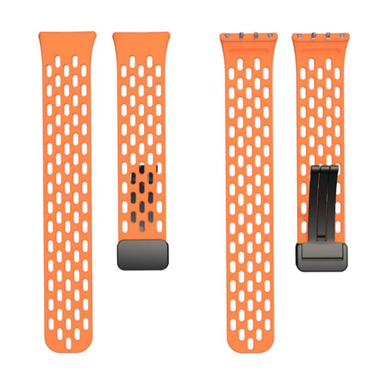 xDfind Hole Style Magnetic Black Buckle Silicone Watch Band