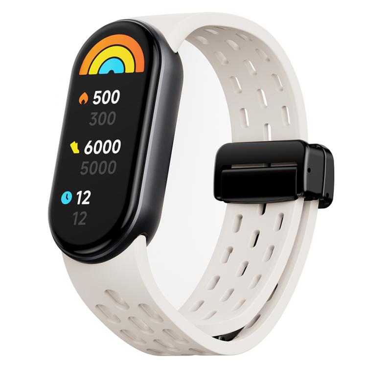 xDfind Holes Magnetic Black Buckle Silicone Watch Band