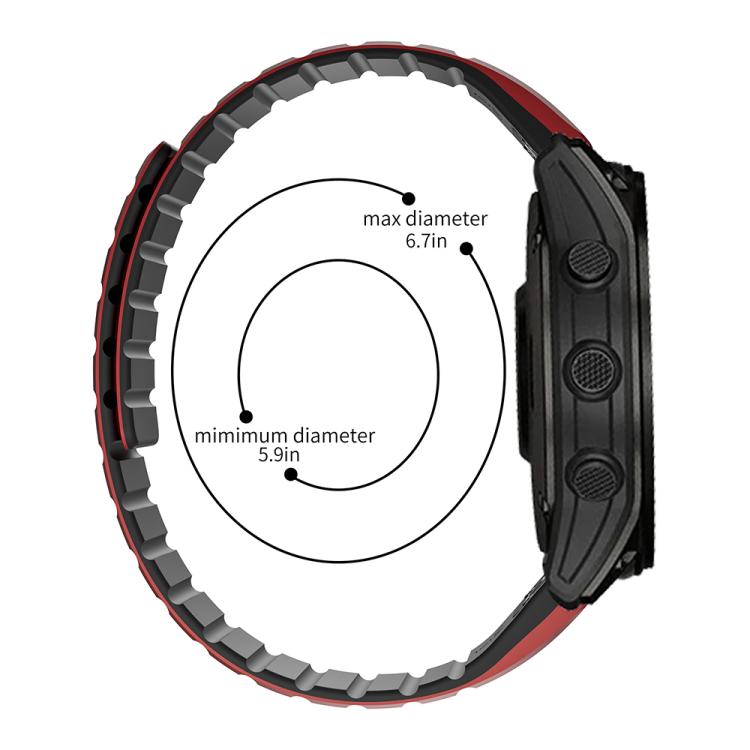 xDfind Two Color Silicone Magnetic Watch Band, For Garmin 22mm