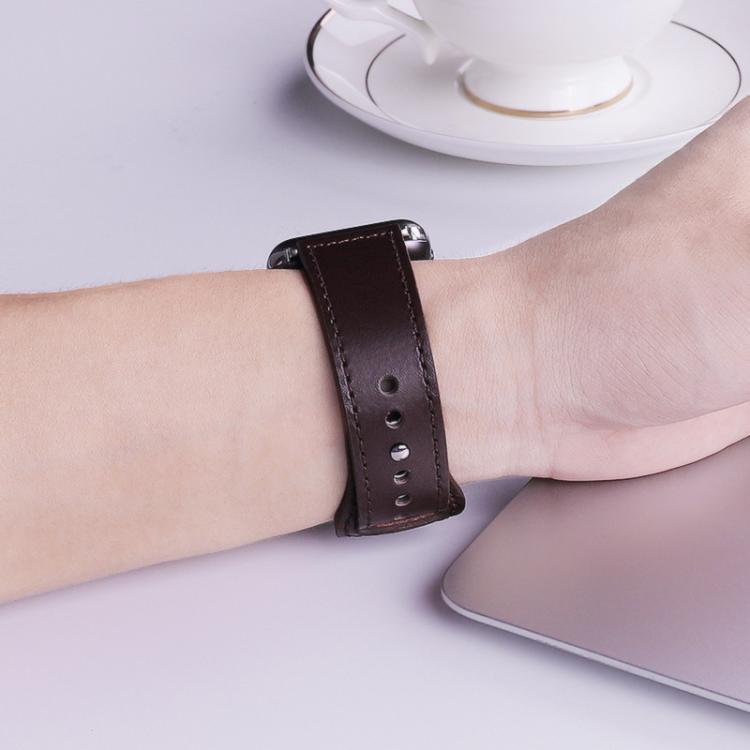 xDfind Rivet Buckle Genuine Leather Watch Band, For Amazfit T-Rex 3