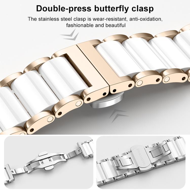 xDfind Ceramic Stainless Steel Watch Band, For Huawei Watch GT 6 41mm / GT 5 Pro 42mm