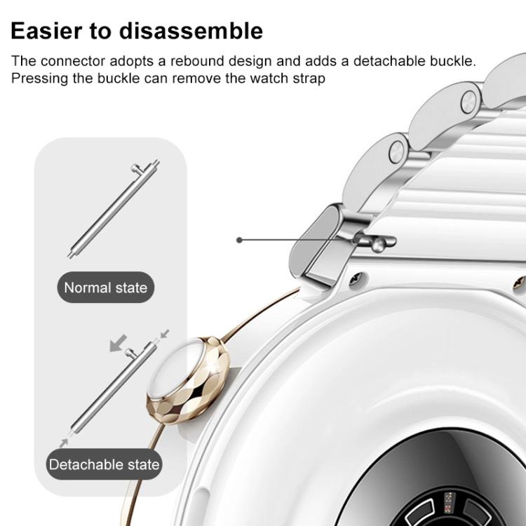 xDfind Ceramic Stainless Steel Watch Band, For Huawei Watch GT 6 41mm / GT 5 Pro 42mm