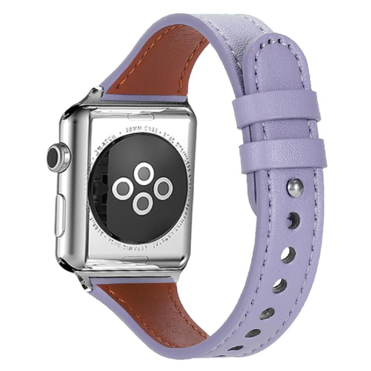 xDfind Double Ring Single Rivet Genuine Leather Watch Band, For Apple Watch 42 / 44 / 45 / 46 / 49mm