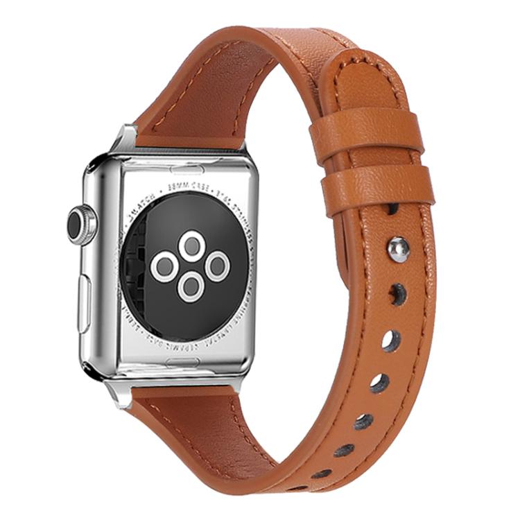 xDfind Double Ring Single Rivet Genuine Leather Watch Band, For Apple Watch 42 / 44 / 45 / 46 / 49mm