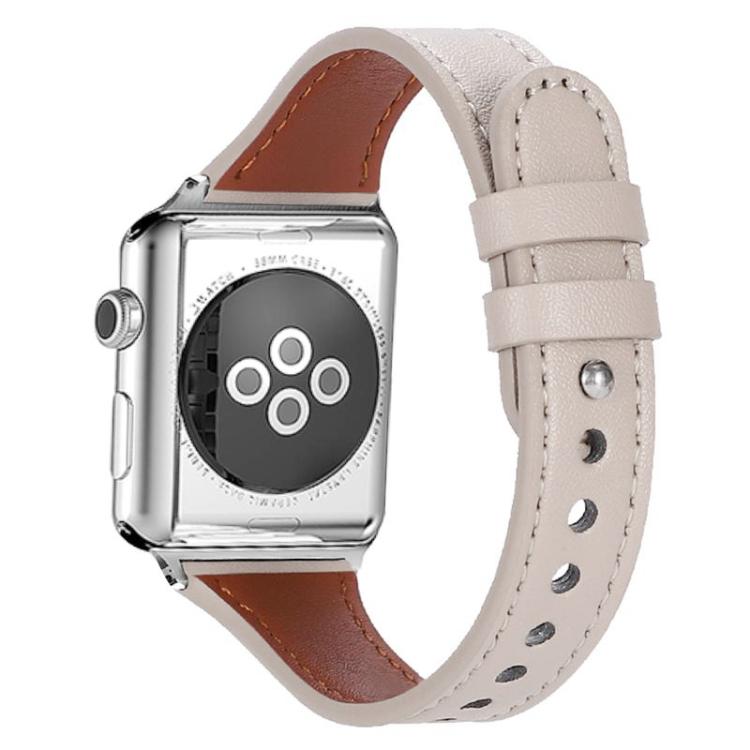 xDfind Double Ring Single Rivet Genuine Leather Watch Band, For Apple Watch 38 / 40 / 41 / S10 42mm