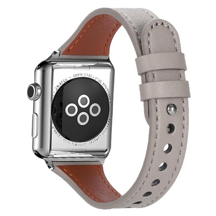 xDfind Double Ring Single Rivet Genuine Leather Watch Band, For Apple Watch 38 / 40 / 41 / S10 42mm