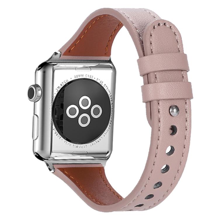 xDfind Double Ring Single Rivet Genuine Leather Watch Band, For Apple Watch 38 / 40 / 41 / S10 42mm