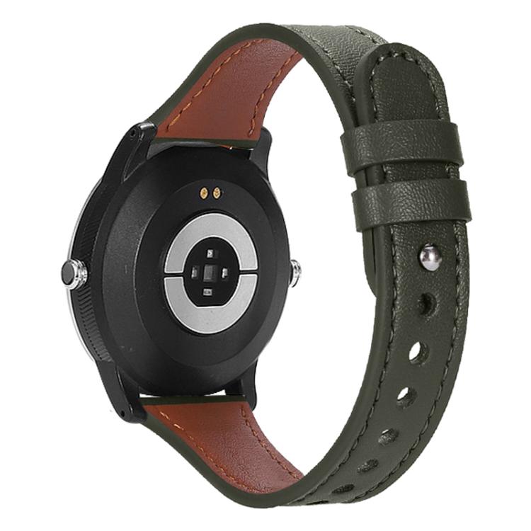 xDfind Double Ring Single Rivet Genuine Leather Watch Band, 20mm