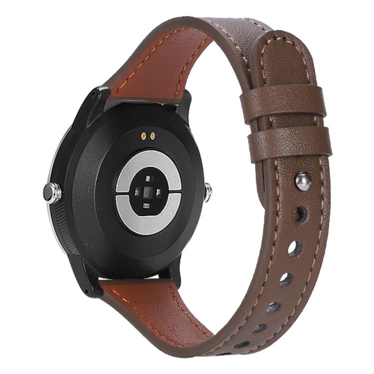 xDfind Double Ring Single Rivet Genuine Leather Watch Band, 20mm