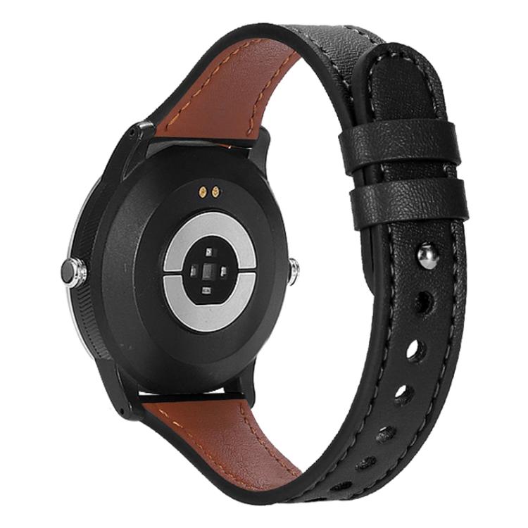 xDfind Double Ring Single Rivet Genuine Leather Watch Band, 22mm