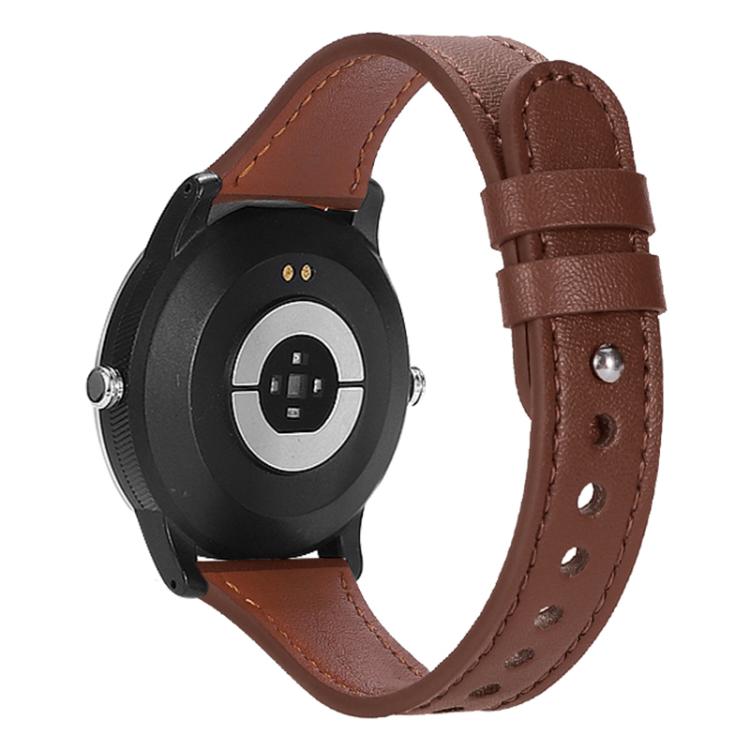 xDfind Double Ring Single Rivet Genuine Leather Watch Band, 22mm