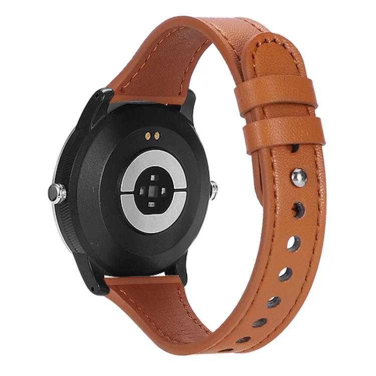 xDfind Double Ring Single Rivet Genuine Leather Watch Band, 22mm