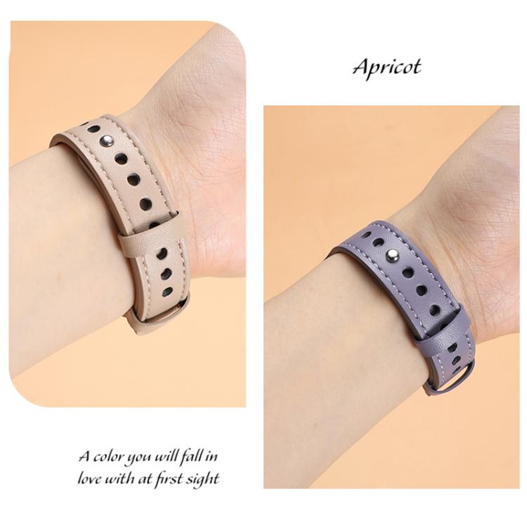 xDfind Double Ring Single Rivet Genuine Leather Watch Band, 22mm