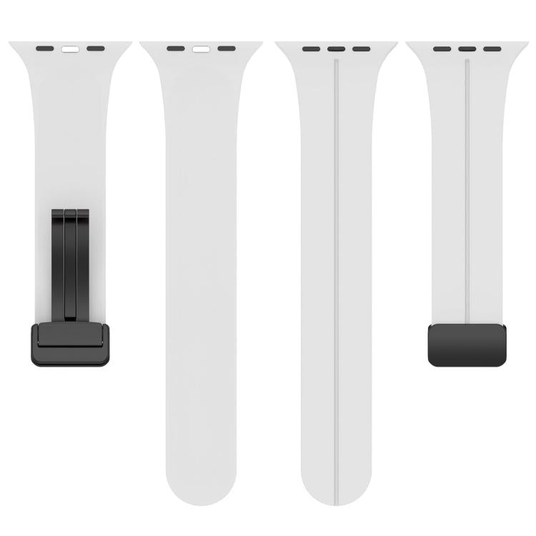 xDfind  Flat Head Groove Folding Black Buckle Silicone Watch Band, For Apple Watch 42 / 44 / 45 / 46 / 49mm