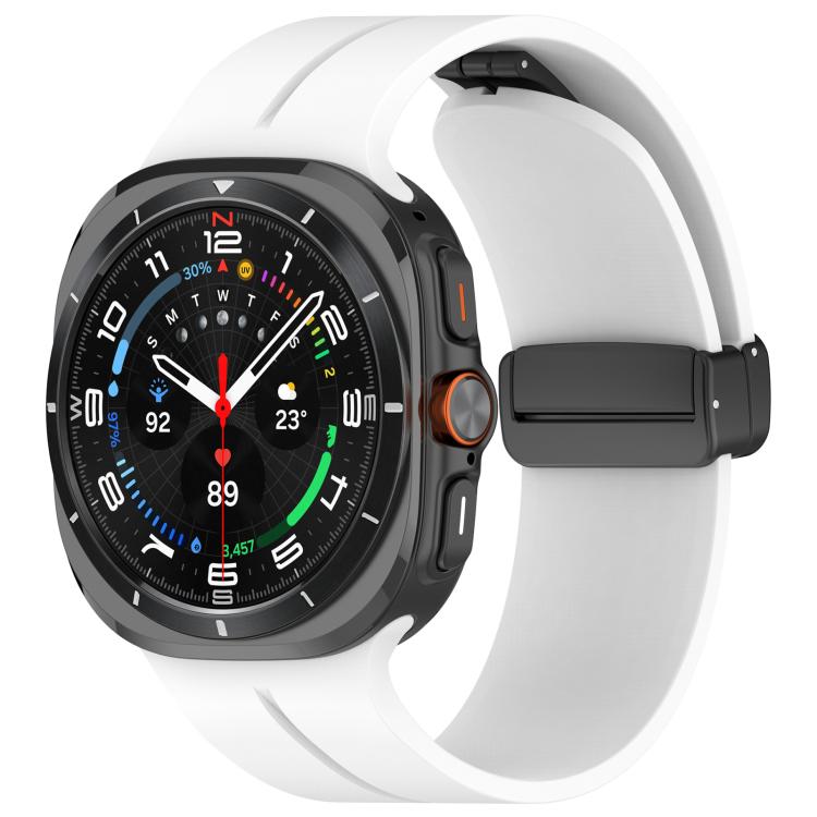 xDfind  Flat Head Groove Folding Black Buckle Silicone Watch Band, For Samsung Galaxy Watch Ultra / Ultra 2025