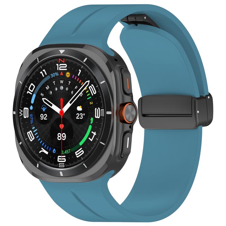xDfind  Flat Head Groove Folding Black Buckle Silicone Watch Band, For Samsung Galaxy Watch Ultra / Ultra 2025