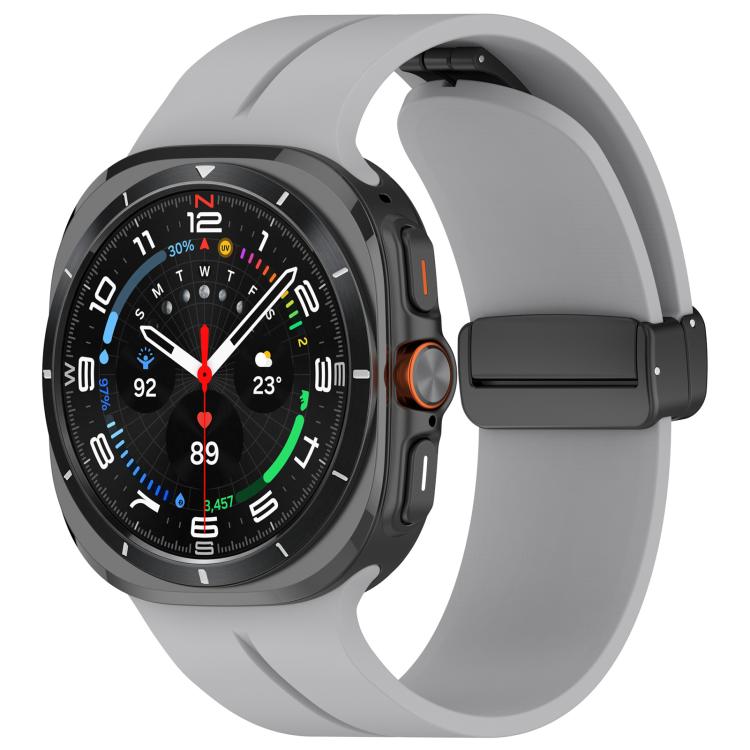 xDfind  Flat Head Groove Folding Black Buckle Silicone Watch Band, For Samsung Galaxy Watch Ultra / Ultra 2025