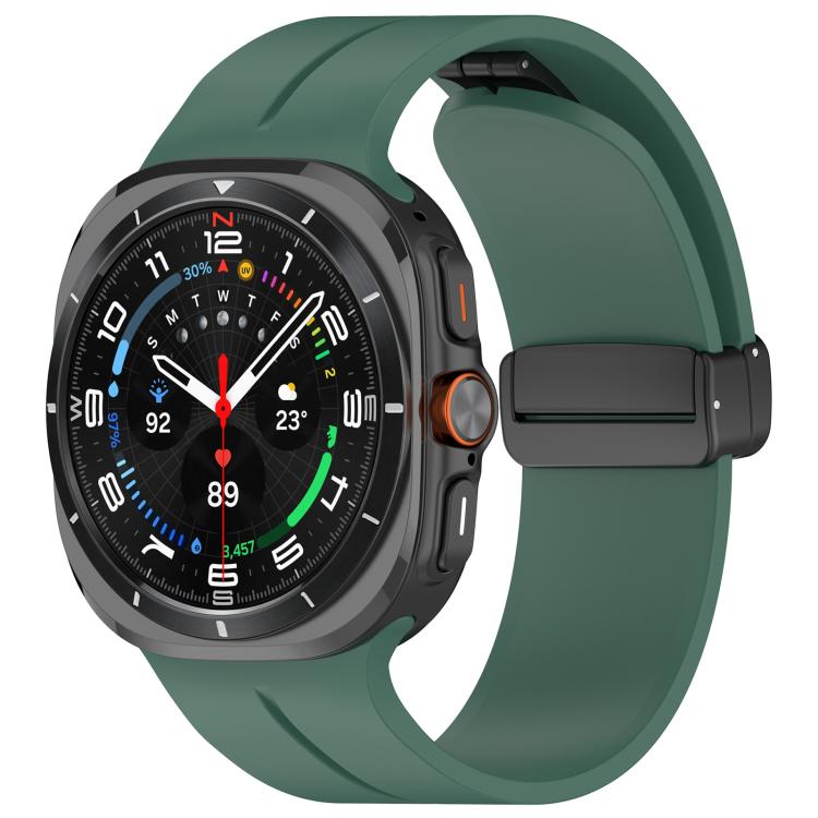xDfind  Flat Head Groove Folding Black Buckle Silicone Watch Band, For Samsung Galaxy Watch Ultra / Ultra 2025