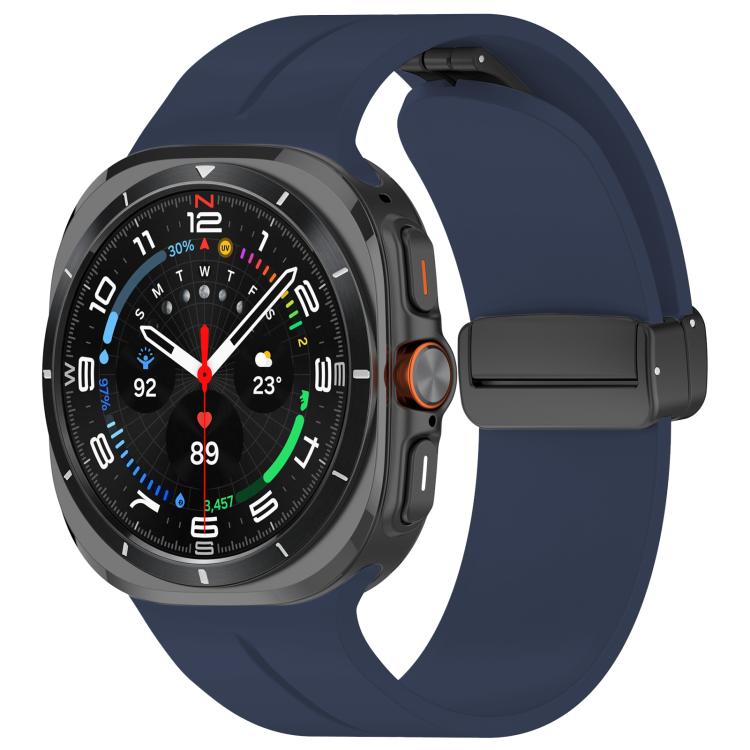 xDfind  Flat Head Groove Folding Black Buckle Silicone Watch Band, For Samsung Galaxy Watch Ultra / Ultra 2025