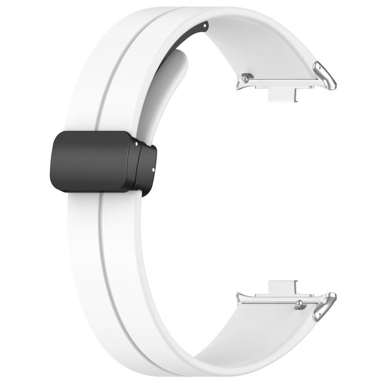 xDfind  Flat Head Groove Folding Black Buckle Silicone Watch Band, For Xiaomi Band 9 Pro/8 Pro/Redmi Watch 5/4