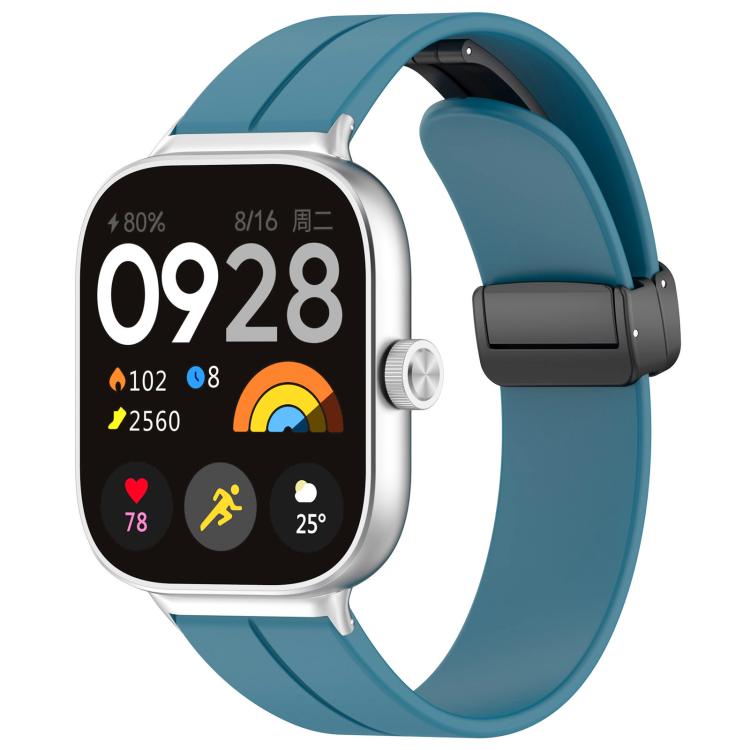 xDfind  Flat Head Groove Folding Black Buckle Silicone Watch Band, For Xiaomi Band 9 Pro/8 Pro/Redmi Watch 5/4