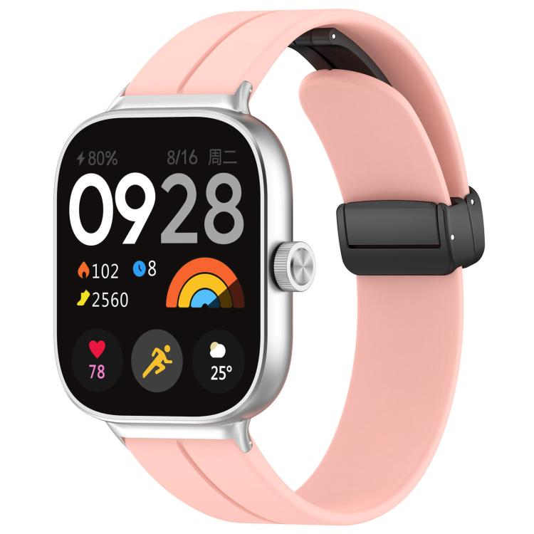 xDfind  Flat Head Groove Folding Black Buckle Silicone Watch Band, For Xiaomi Band 9 Pro/8 Pro/Redmi Watch 5/4