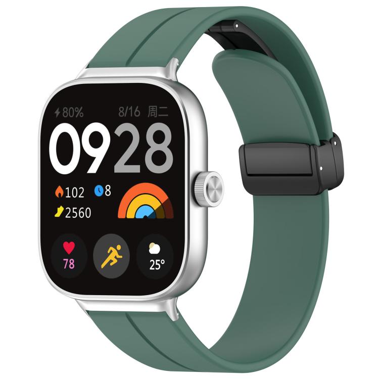 xDfind  Flat Head Groove Folding Black Buckle Silicone Watch Band, For Xiaomi Band 9 Pro/8 Pro/Redmi Watch 5/4