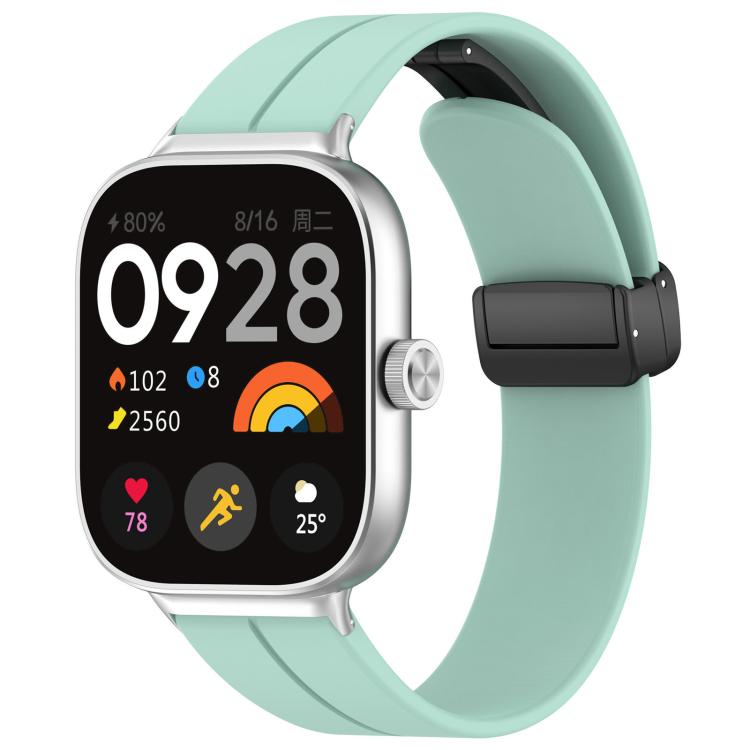 xDfind  Flat Head Groove Folding Black Buckle Silicone Watch Band, For Xiaomi Band 9 Pro/8 Pro/Redmi Watch 5/4