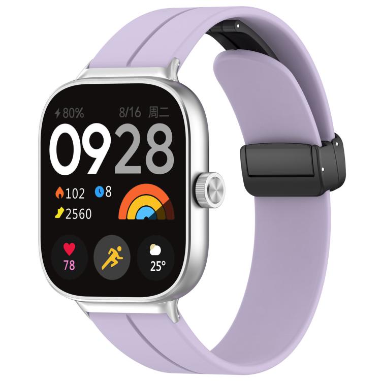xDfind  Flat Head Groove Folding Black Buckle Silicone Watch Band, For Xiaomi Band 9 Pro/8 Pro/Redmi Watch 5/4