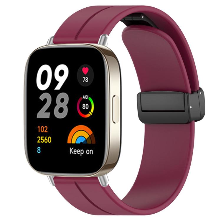 xDfind  Flat Head Groove Folding Black Buckle Silicone Watch Band, For Redmi Watch 3
