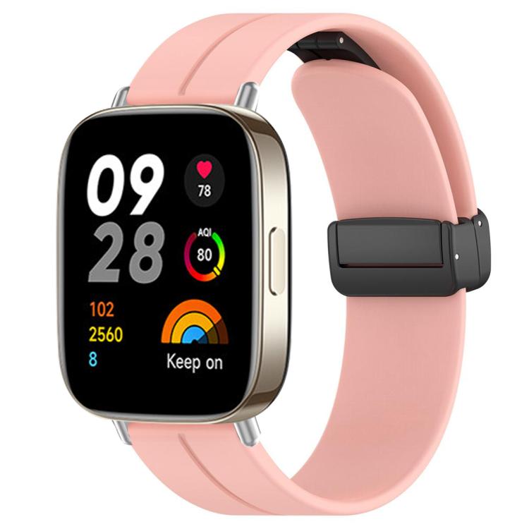 xDfind  Flat Head Groove Folding Black Buckle Silicone Watch Band, For Redmi Watch 3