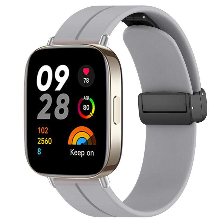 xDfind  Flat Head Groove Folding Black Buckle Silicone Watch Band, For Redmi Watch 3