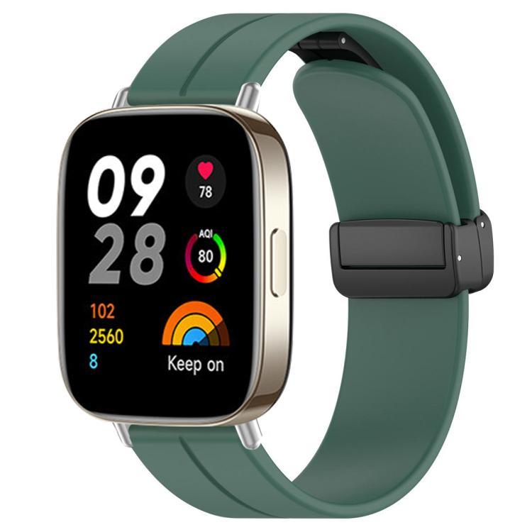 xDfind  Flat Head Groove Folding Black Buckle Silicone Watch Band, For Redmi Watch 3
