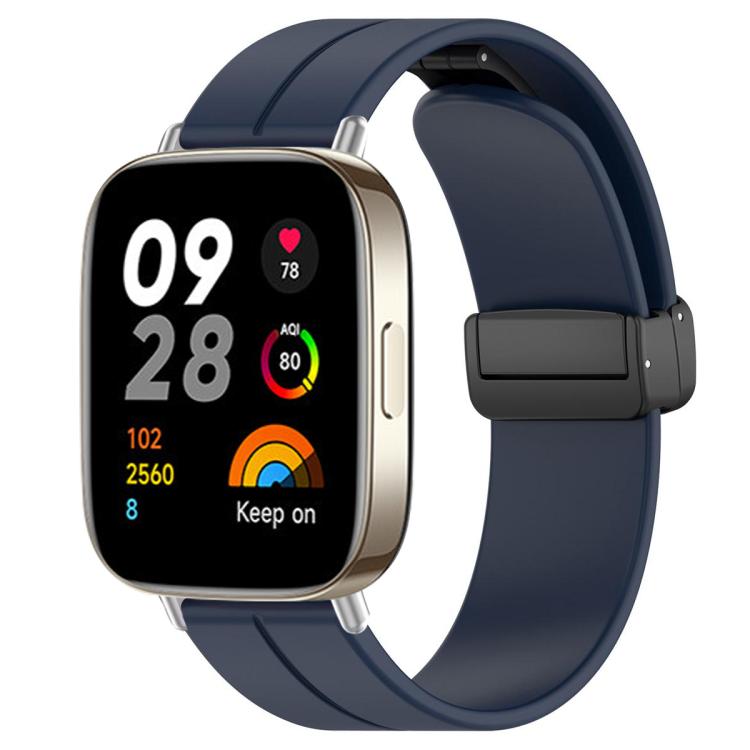 xDfind  Flat Head Groove Folding Black Buckle Silicone Watch Band, For Redmi Watch 3