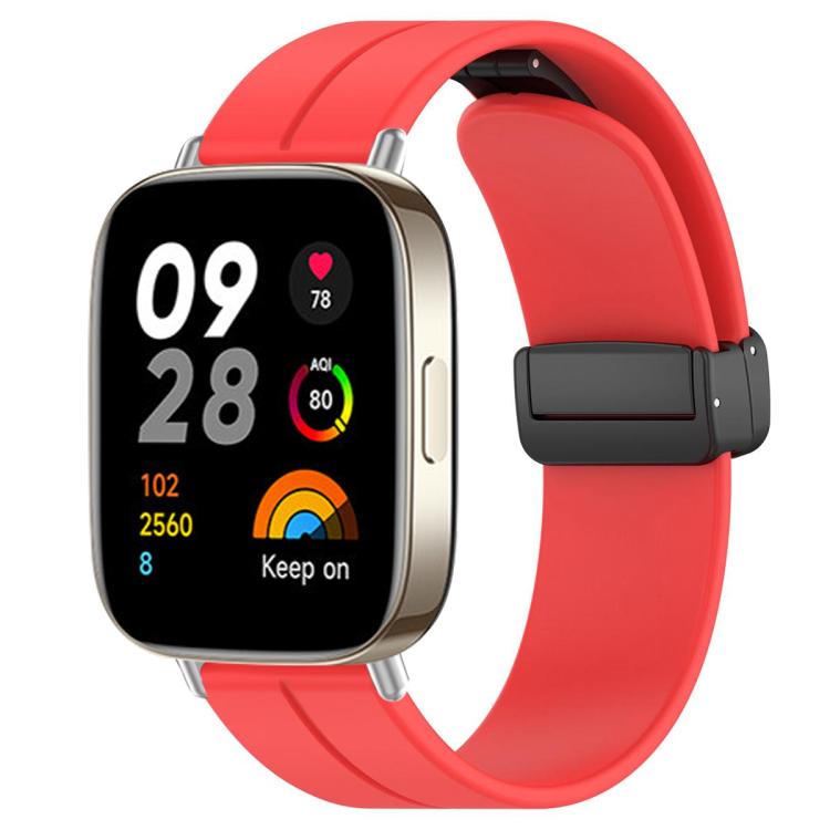 xDfind  Flat Head Groove Folding Black Buckle Silicone Watch Band, For Redmi Watch 3
